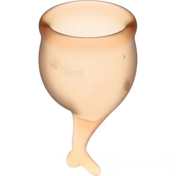 Набор менструальных чаш 2 шт SATISFYER FEEL SECURE MENSTRUAL CUP ORANGE