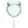 Набор менструальных чаш, 2шт SATISFYER FEEL GOOD MENSTRUAL CUP LIGHT GREEN J1763-1